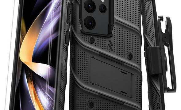 ZIZO BOLT Series - Pancerne etui Samsung Galaxy S23 Ultra ze szkłem 9H na ekran + uchwyt z podstawką (czarny) - zdjęcie 1