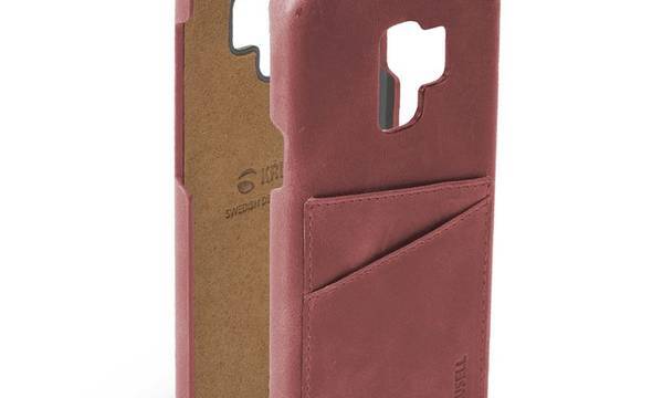 Krusell Sunne 2 Card Cover - Skórzane etui Samsung Galaxy S9 z dwoma zewnętrznymi kieszeniami na karty (Red) - zdjęcie 1