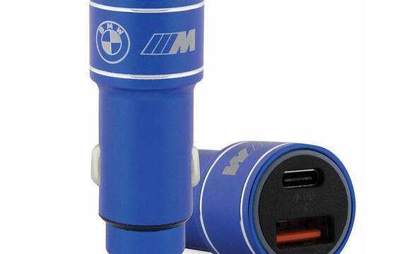 BMW M Edition - Ładowarka samochodowa Fast Charge USB-C & USB-A PD 18W + QC 3.0 18W (niebieski) - zdjęcie 1