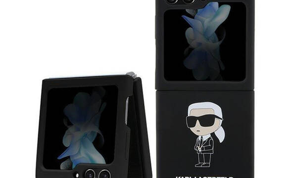 Karl Lagerfeld Silicone Ikonik - Etui Samsung Z Flip 5 (czarny) - zdjęcie 1