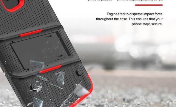 Zizo Bolt Cover - Pancerne etui Samsung Galaxy S9 ze szkłem 9H na ekran + podstawka & uchwyt do paska (Black/Red) - zdjęcie 8