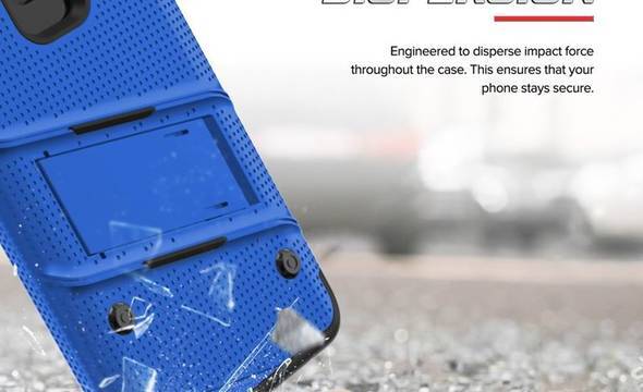Zizo Bolt Cover - Pancerne etui Samsung Galaxy S9 ze szkłem 9H na ekran + podstawka & uchwyt do paska (Blue/Black) - zdjęcie 8