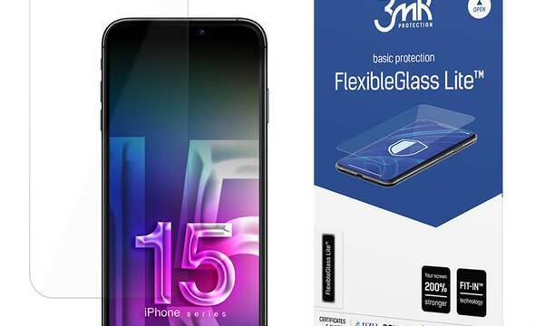 3mk FlexibleGlass Lite - Szkło hybrydowe do iPhone 15 Pro - zdjęcie 1