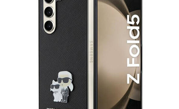 Karl Lagerfeld NFT Saffiano Karl & Choupette Pin - Etui Samsung Galaxy Z Fold 5 (czarny) - zdjęcie 1