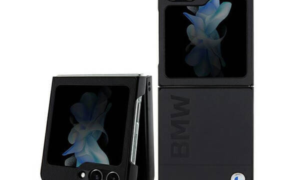 BMW Leather Hot Stamp - Etui Samsung Galaxy Z Flip 5 (czarny) - zdjęcie 1