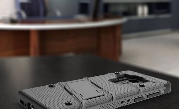 Zizo Bolt Cover - Pancerne etui Samsung Galaxy S9 ze szkłem 9H na ekran + podstawka & uchwyt do paska (Gun Metal Gray) - zdjęcie 2
