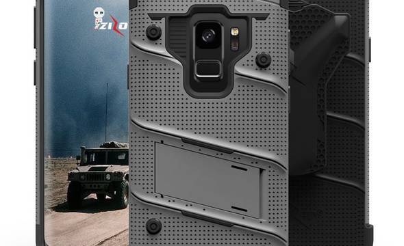 Zizo Bolt Cover - Pancerne etui Samsung Galaxy S9 ze szkłem 9H na ekran + podstawka & uchwyt do paska (Gun Metal Gray) - zdjęcie 7