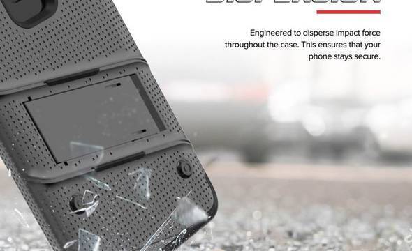 Zizo Bolt Cover - Pancerne etui Samsung Galaxy S9 ze szkłem 9H na ekran + podstawka & uchwyt do paska (Gun Metal Gray) - zdjęcie 8