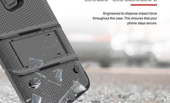 Zizo Bolt Cover - Pancerne etui Samsung Galaxy S9+ ze szkłem 9H na ekran + podstawka & uchwyt do paska (Gun Metal Gray) - zdjęcie 8