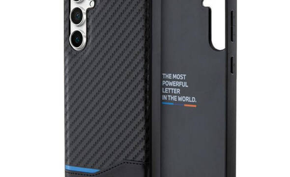 BMW Leather Carbon Blue Line - Etui Samsung Galaxy S23 FE (czarny) - zdjęcie 1