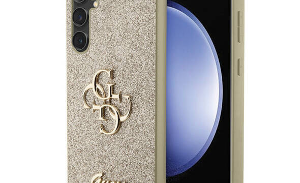 Guess Glitter Script Big 4G - Etui Samsung Galaxy S23 FE (złoty) - zdjęcie 1
