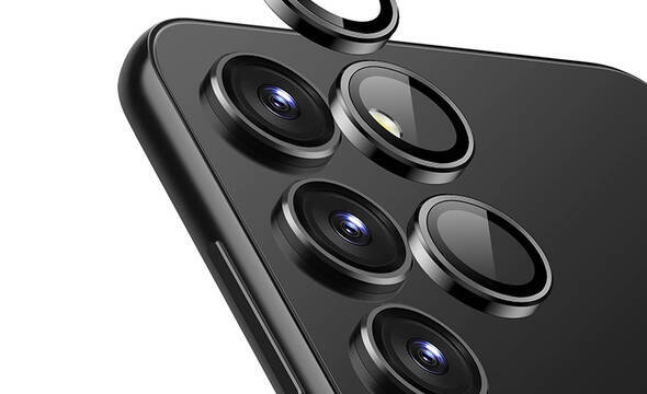 Crong Lens Ring - Szkło hartowane na obiektyw aparatu Samsung Galaxy S24 (czarny) - zdjęcie 1
