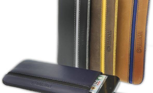 Valenta Pocket Stripe - Skórzane etui wsuwka Samsung Galaxy S4/S III, HTC One i inne (czarny) - zdjęcie 10
