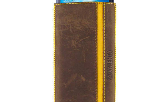 Valenta Pocket Stripe Vintage - Skórzane etui wsuwka Samsung Galaxy S4/S III, HTC One i inne (brązowy) - zdjęcie 3