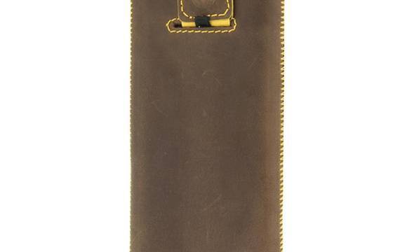 Valenta Pocket Stripe Vintage - Skórzane etui wsuwka Samsung Galaxy S4/S III, HTC One i inne (brązowy) - zdjęcie 5