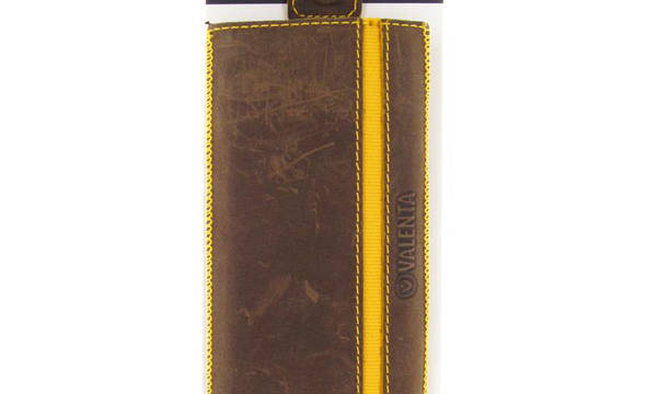 Valenta Pocket Stripe Vintage - Skórzane etui wsuwka Samsung Galaxy S4/S III, HTC One i inne (brązowy) - zdjęcie 9