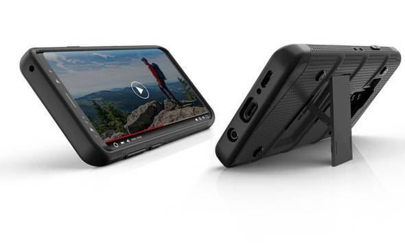 Zizo Bolt Cover - Pancerne etui Samsung Galaxy S9+ ze szkłem 9H na ekran + podstawka & uchwyt do paska (Black/Black) - zdjęcie 5
