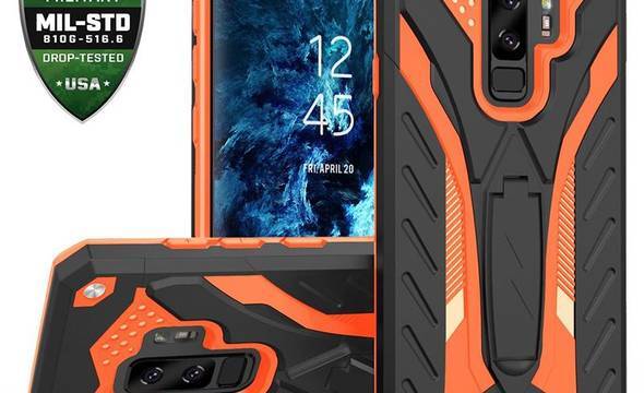 Zizo Static Cover - Pancerne etui Samsung Galaxy S9+ z podstawką (Black/Orange) - zdjęcie 1