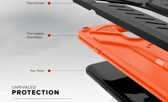 Zizo Static Cover - Pancerne etui Samsung Galaxy S9+ z podstawką (Black/Orange) - zdjęcie 6