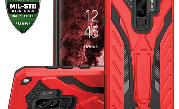Zizo Static Cover - Pancerne etui Samsung Galaxy S9+ z podstawką (Red/Black) - zdjęcie 1