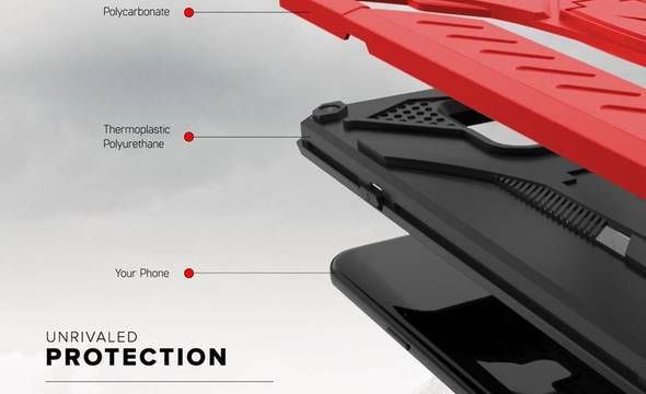 Zizo Static Cover - Pancerne etui Samsung Galaxy S9+ z podstawką (Red/Black) - zdjęcie 6