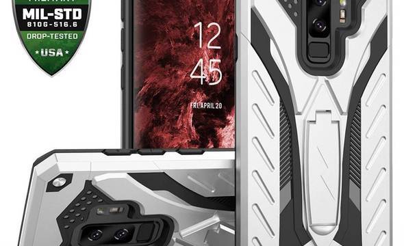 Zizo Static Cover - Pancerne etui Samsung Galaxy S9+ z podstawką (Silver/Black) - zdjęcie 1