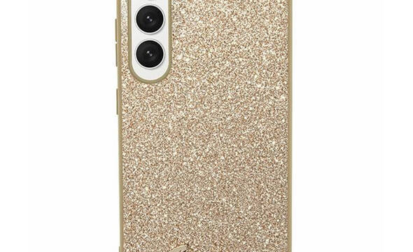 Guess Glitter Flakes Metal Logo Case - Etui Samsung Galaxy S24 Ultra (złoty) - zdjęcie 1
