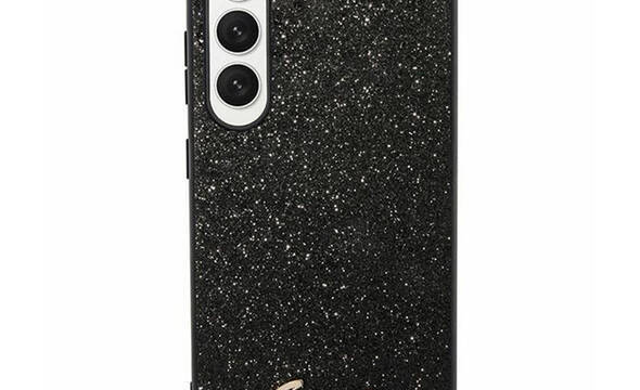 Guess Glitter Flakes Metal Logo Case - Etui Samsung Galaxy S24 Ultra (czarny) - zdjęcie 1
