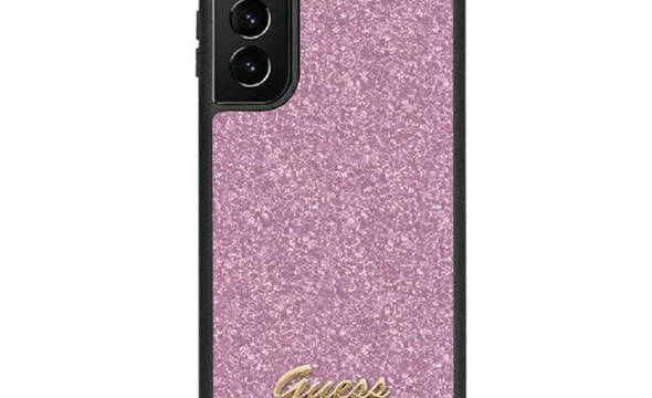 Guess Glitter Flakes Metal Logo Case - Etui Samsung Galaxy S24 Ultra (fioletowy) - zdjęcie 1