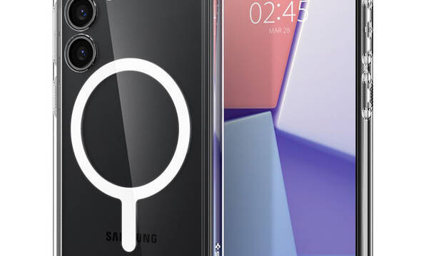 Spigen Crystal Hybrid OneTap Ring MagSafe - Etui do Samsung Galaxy S24 (Biały) - zdjęcie 1