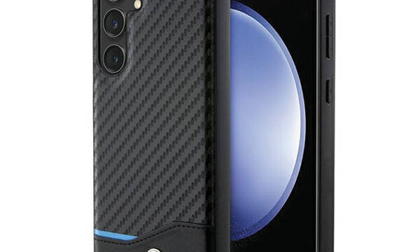 BMW Leather Carbon Blue Line - Etui Samsung Galaxy S24 (czarny) - zdjęcie 1
