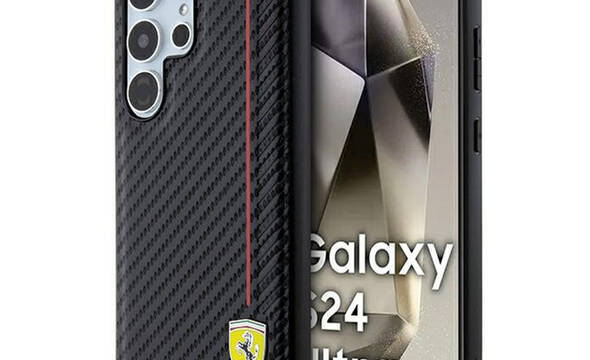 Ferrari Carbon Printed Line - Etui Samsung Galaxy S24 Ultra (czarny) - zdjęcie 1