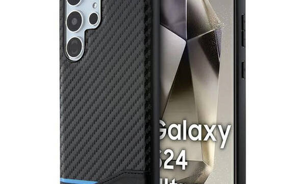 BMW Leather Carbon Blue Line - Etui Samsung Galaxy S24 Ultra (czarny) - zdjęcie 1