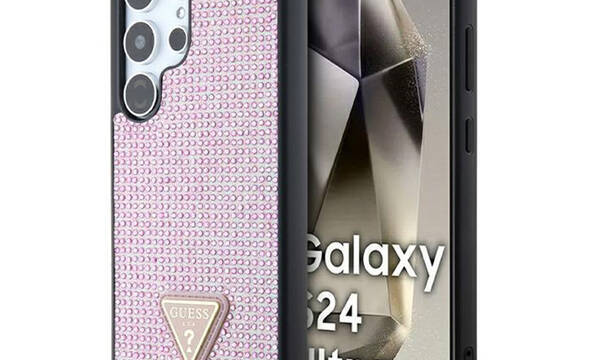 Guess Rhinestone Triangle - Etui Samsung Galaxy S24 Ultra (różowy) - zdjęcie 1