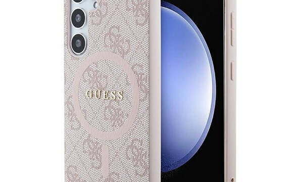 Guess 4G Collection Leather Metal Logo MagSafe - Etui Samsung Galaxy S24 (różowy) - zdjęcie 1