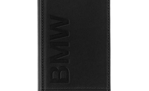BMW Signature Logo Imprint Book Case - Skórzane etui z klapką Samsung Galaxy S9+ z wytłaczanym logo BMW + kieszenie na karty (czarny) - zdjęcie 2