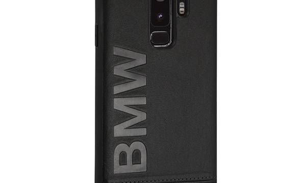 BMW Signature Logo Imprint Case - Skórzane etui Samsung Galaxy S9+ z wytłaczanym logo BMW (czarny) - zdjęcie 2