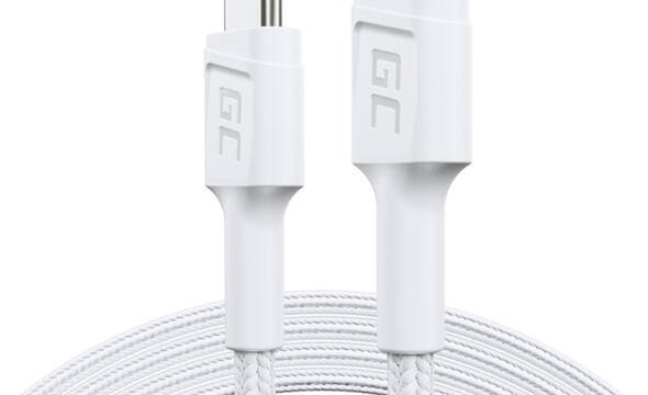 Green Cell PowerStream - Kabel Przewód USB-C - USB-C 120 cm Power Delivery 60W, QC 3.0 (biały) - zdjęcie 1