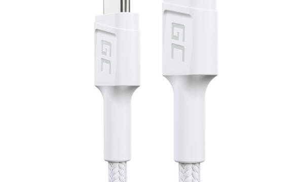 Green Cell PowerStream - Kabel Przewód USB-C - USB-C 30 cm Power Delivery 60W, QC 3.0 (biały) - zdjęcie 1