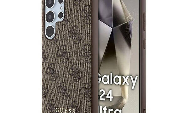 Guess 4G Metal Gold Logo - Etui Samsung Galaxy S24 Ultra (brązowy) - zdjęcie 1