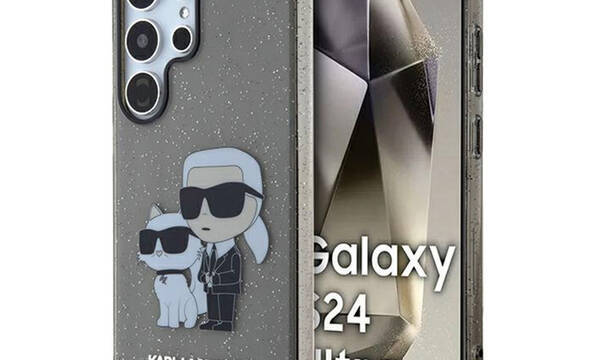 Karl Lagerfeld IML Glitter Karl & Choupette - Etui Samsung Galaxy S24 Ultra (czarny) - zdjęcie 1