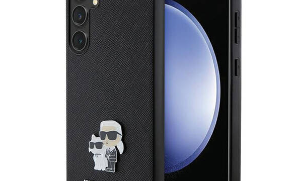 Karl Lagerfeld Saffiano Karl & Choupette Metal Pin - Etui Samsung Galaxy S24+ (czarny) - zdjęcie 1