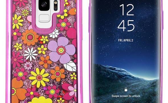 Zizo Liquid Glitter Star Case - Etui Samsung Galaxy S9 (Multiflowers) - zdjęcie 2