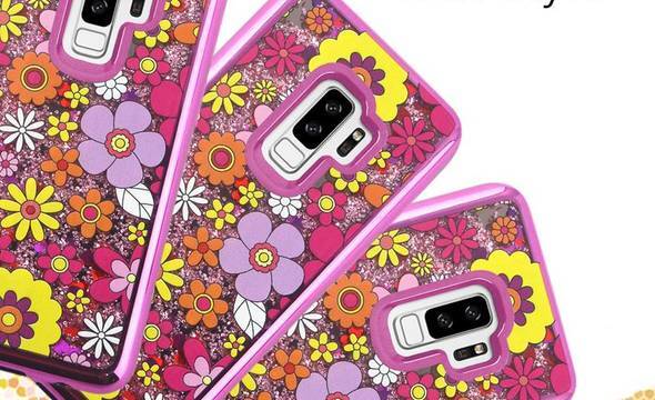 Zizo Liquid Glitter Star Case - Etui Samsung Galaxy S9+ (Multiflowers) - zdjęcie 3