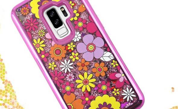 Zizo Liquid Glitter Star Case - Etui Samsung Galaxy S9+ (Multiflowers) - zdjęcie 4