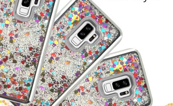 Zizo Liquid Glitter Star Case - Etui Samsung Galaxy S9+ (Silver) - zdjęcie 3