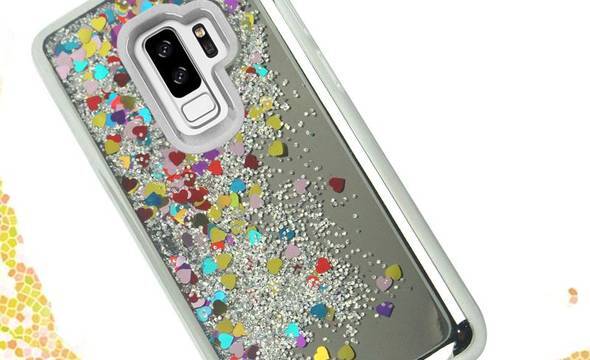 Zizo Liquid Glitter Star Case - Etui Samsung Galaxy S9+ (Silver) - zdjęcie 4