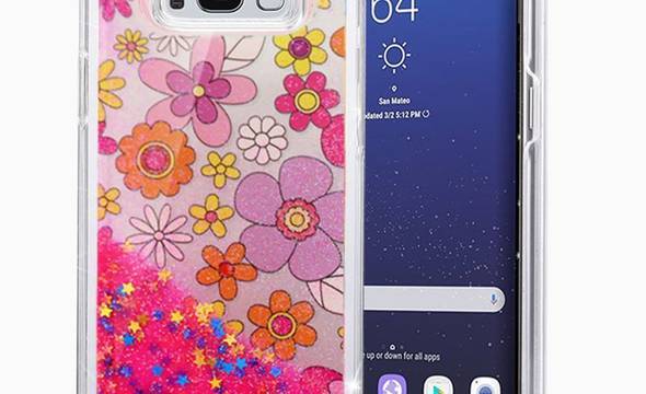 Zizo Liquid Glitter Star Case - Etui Samsung Galaxy S8 (Multiflowers) - zdjęcie 1