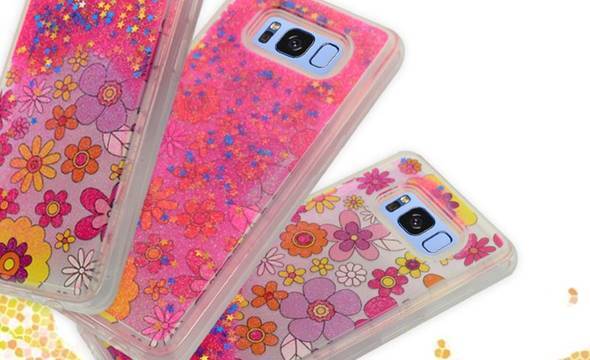 Zizo Liquid Glitter Star Case - Etui Samsung Galaxy S8 (Multiflowers) - zdjęcie 2