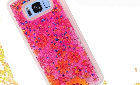 Zizo Liquid Glitter Star Case - Etui Samsung Galaxy S8 (Multiflowers) - zdjęcie 3